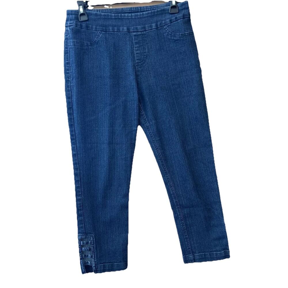 Soft Surroundings Denim Stretch Capri Pant Size 5 Comfort Normcore Gorpcore